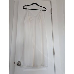 Vintage Penneys Gaymode White Nylon Full Slip 44 Tall Bridal 1960s Scalloped